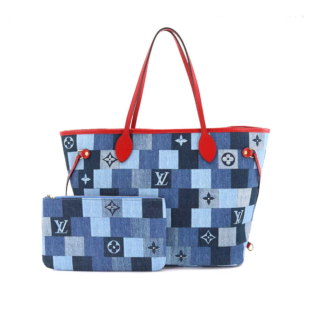 Louis Vuitton Patchwork Denim Monogram Neverfull … - image 1